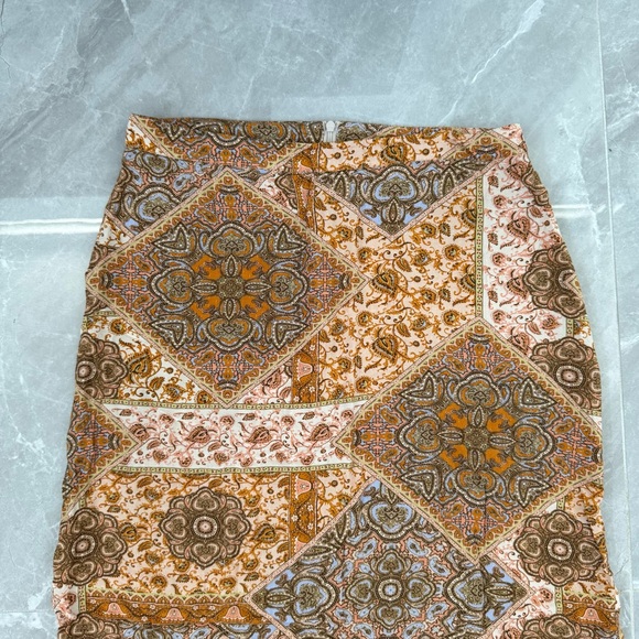 Women’s Kachel x Anthropologie Tess Ruffle Maxi Skirt Patterned Festival Boho 8 - Picture 3 of 16